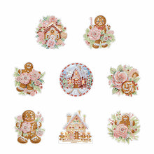 Load image into Gallery viewer, 8 PCS Acrylic Christmas Tree Single-Sided DIY Diamond Painting Hanging Pendant

