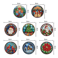 Load image into Gallery viewer, 8 PCS Acrylic Christmas Tree Single-Sided DIY Diamond Painting Hanging Pendant
