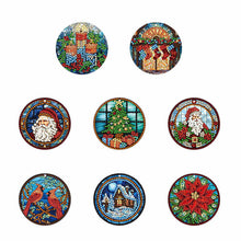 Load image into Gallery viewer, 8 PCS Acrylic Christmas Tree Single-Sided DIY Diamond Painting Hanging Pendant
