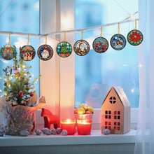 Load image into Gallery viewer, 8 PCS Acrylic Christmas Tree Single-Sided DIY Diamond Painting Hanging Pendant
