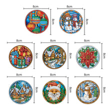 Load image into Gallery viewer, 8 PCS Acrylic Christmas Tree Single-Sided DIY Diamond Painting Hanging Pendant
