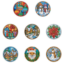 Load image into Gallery viewer, 8 PCS Acrylic Christmas Tree Single-Sided DIY Diamond Painting Hanging Pendant
