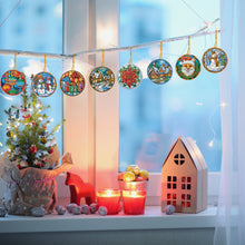 Load image into Gallery viewer, 8 PCS Acrylic Christmas Tree Single-Sided DIY Diamond Painting Hanging Pendant
