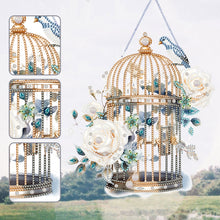 Load image into Gallery viewer, Acrylic Flower Birdcage Single-Sided DIY Diamond Painting Hanging Pendant (#2)

