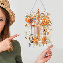 Load image into Gallery viewer, Acrylic Flower Birdcage Single-Sided DIY Diamond Painting Hanging Pendant (#5)
