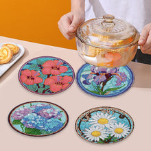 Load image into Gallery viewer, 4 PCS Acrylic Diamond Painted Placemats Tableware Mat with Holder (Glass Flower)
