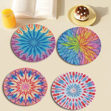 Load image into Gallery viewer, 4 PCS Acrylic Diamond Painted Placemats Tableware Mat with Holder (Fractal Art)
