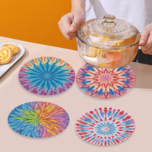 Load image into Gallery viewer, 4 PCS Acrylic Diamond Painted Placemats Tableware Mat with Holder (Fractal Art)
