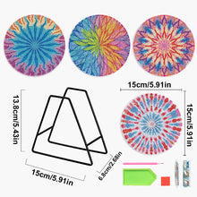 Load image into Gallery viewer, 4 PCS Acrylic Diamond Painted Placemats Tableware Mat with Holder (Fractal Art)
