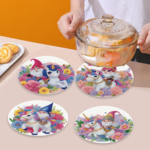 Load image into Gallery viewer, 4 PCS Acrylic Diamond Painted Placemats Tableware Mat with Holder(Unicorn Gnome)
