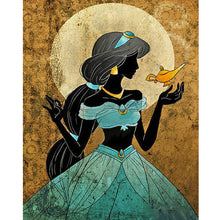 Load image into Gallery viewer, Diamond Painting - Full Round - Princess jasmine silhouette (40*50CM)
