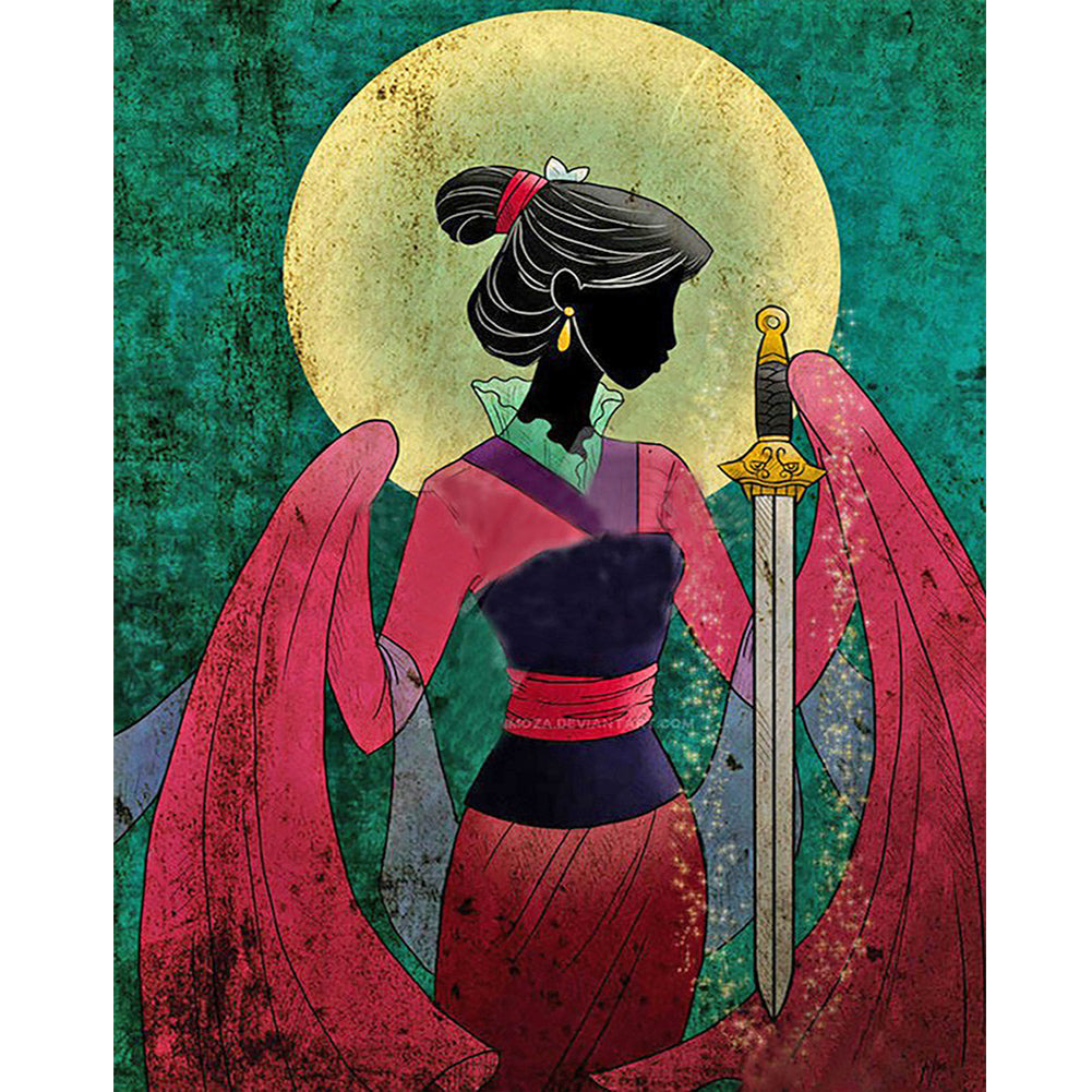 Diamond Painting - Full Round - Mulan silhouette (40*50CM)