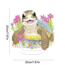 Load image into Gallery viewer, Round Diamond Painting Desktop Decor for Office Desktop Decor (Flowering Turtle)
