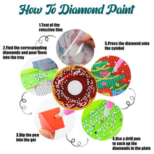 Load image into Gallery viewer, 8 PCS Wooden Diamond Painting Coasters Kits with Holder for Adult Kid (Doughnut)
