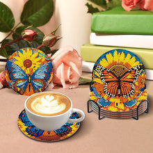 Load image into Gallery viewer, 8 PCS Wooden Diamond Painting Coasters Kits with Holder for Adult Kid(Butterfly)

