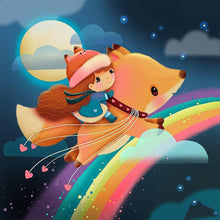 Load image into Gallery viewer, Diamond Painting - Full Round - fox and girl (40*40CM)

