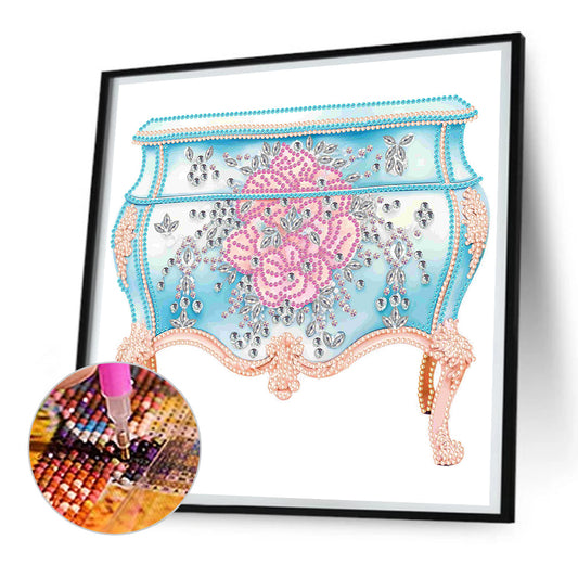 Diamond Painting - Partial Special Shaped - Pink blue gift box (30*30CM)
