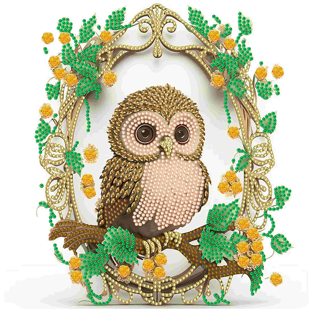 Diamond Painting - Partial Special Shaped - Garland Owl (30*30CM)