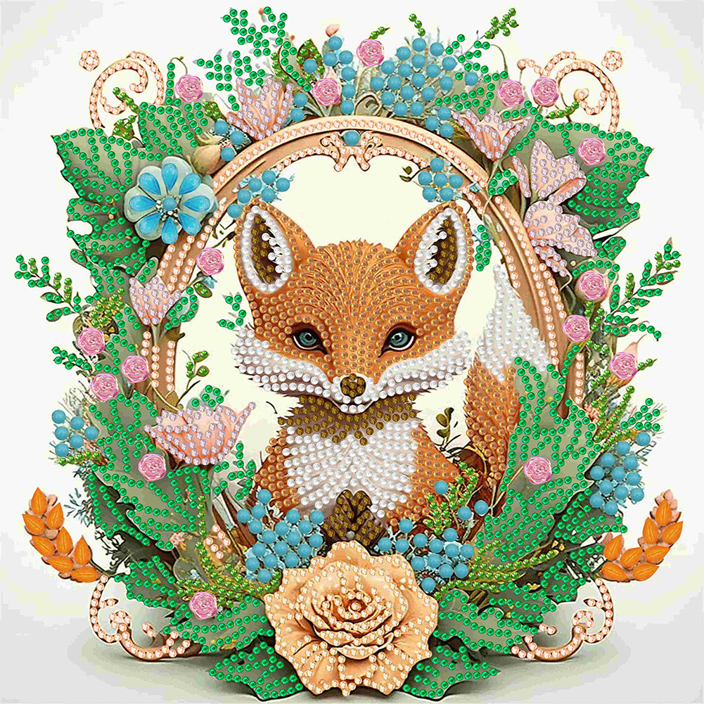 Diamond Painting - Partial Special Shaped - garland fox (30*30CM)