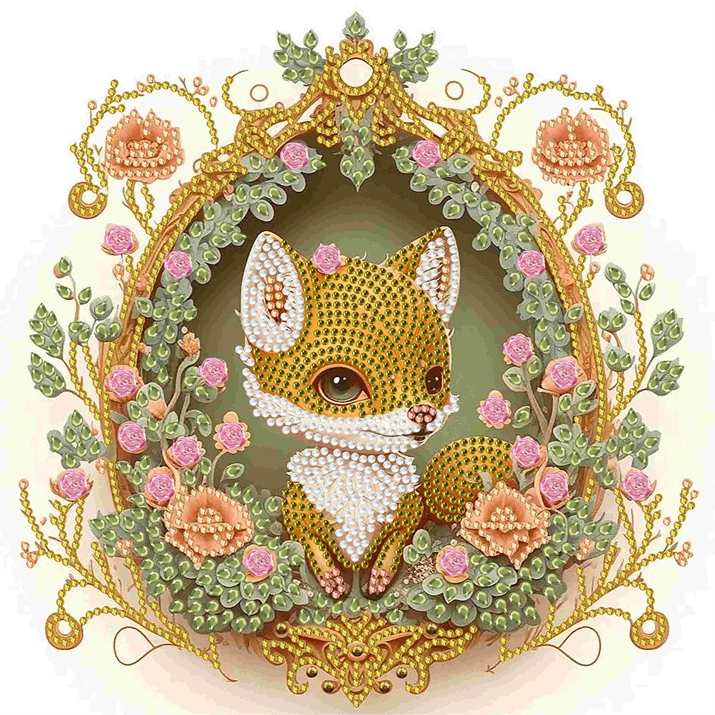 Diamond Painting - Partial Special Shaped - garland fox (30*30CM)