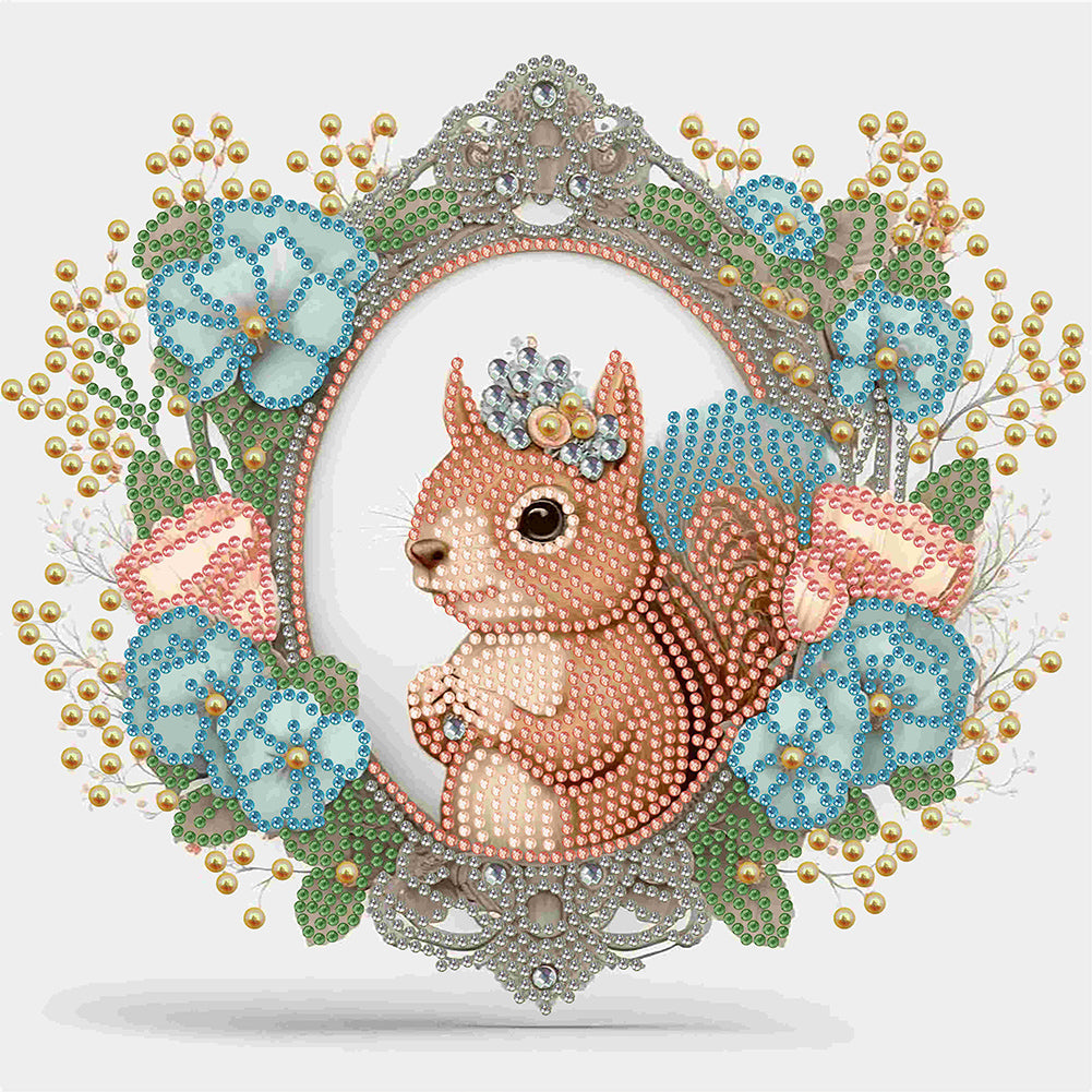 Diamond Painting - Partial Special Shaped - garland squirrel (30*30CM)