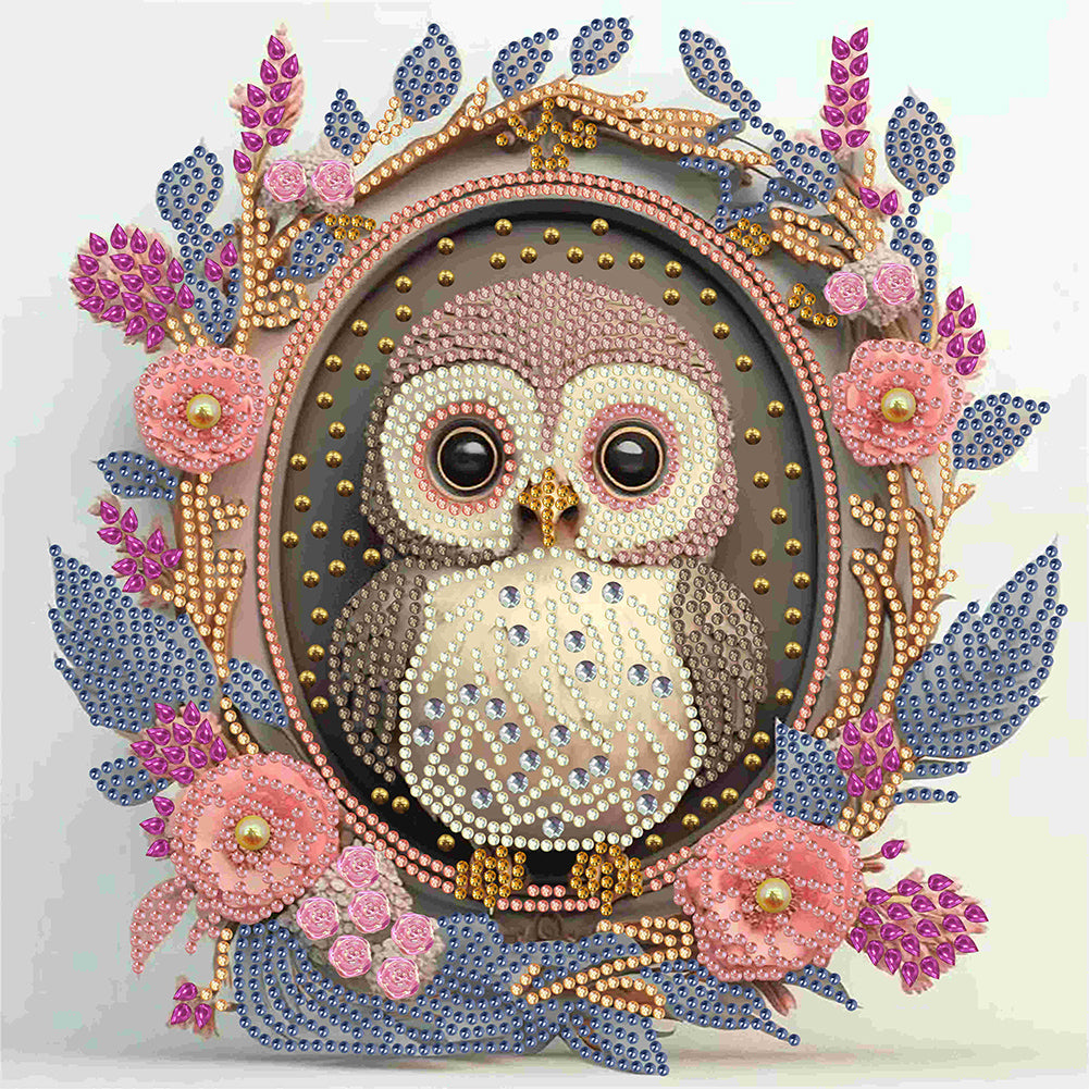 Diamond Painting - Partial Special Shaped - Garland Owl (30*30CM)