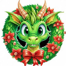 Load image into Gallery viewer, Diamond Painting - Partial Special Shaped - Green little dinosaur (30*30CM)
