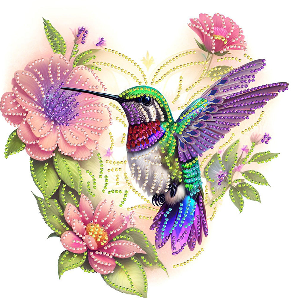 Diamond Painting - Partial Special Shaped - birds in flowers (30*30CM)