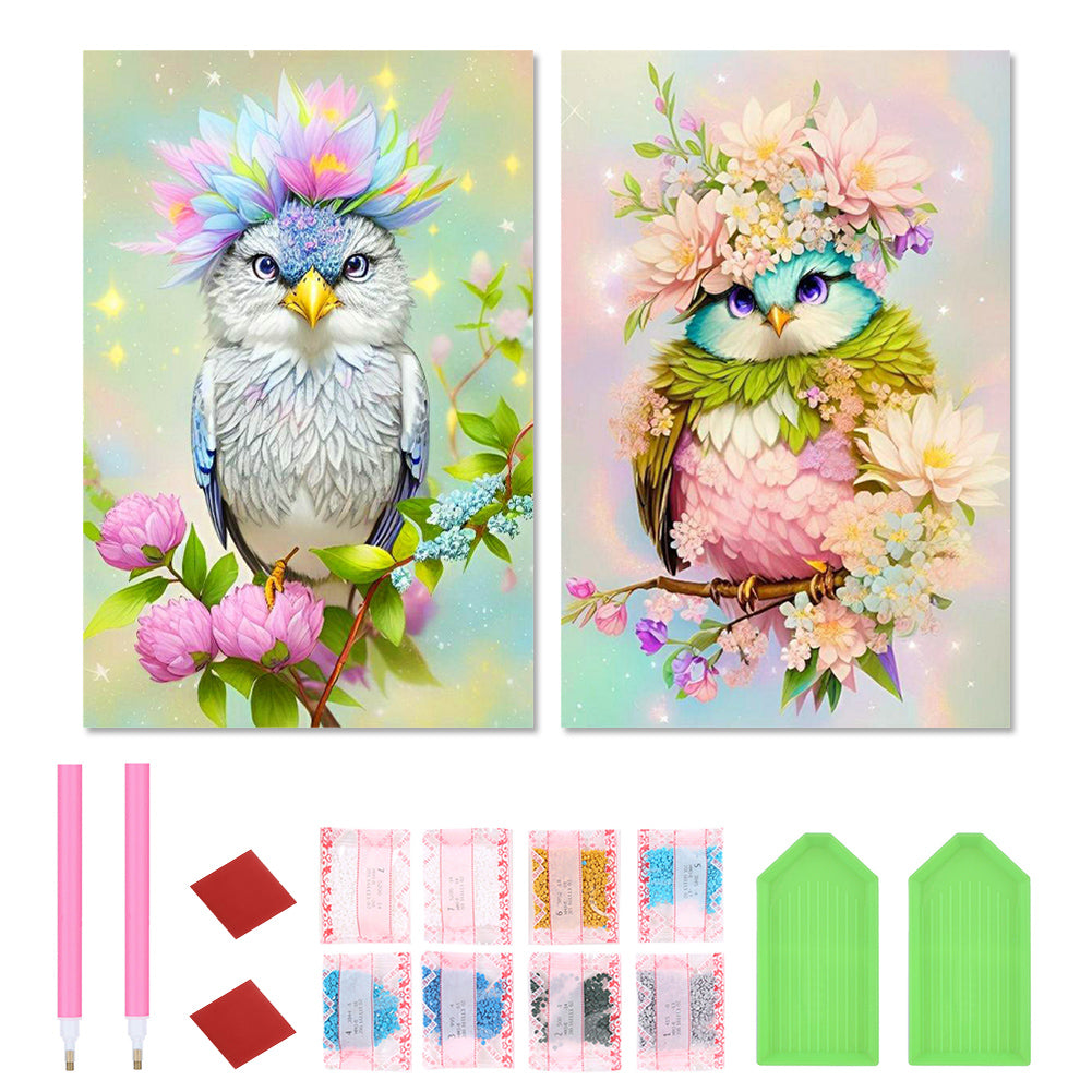 2pcs Diamond Painting Set - Dressed up bird (40*60CM)