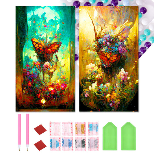 2pcs Diamond Painting Set - butterfly market area (40*70CM)