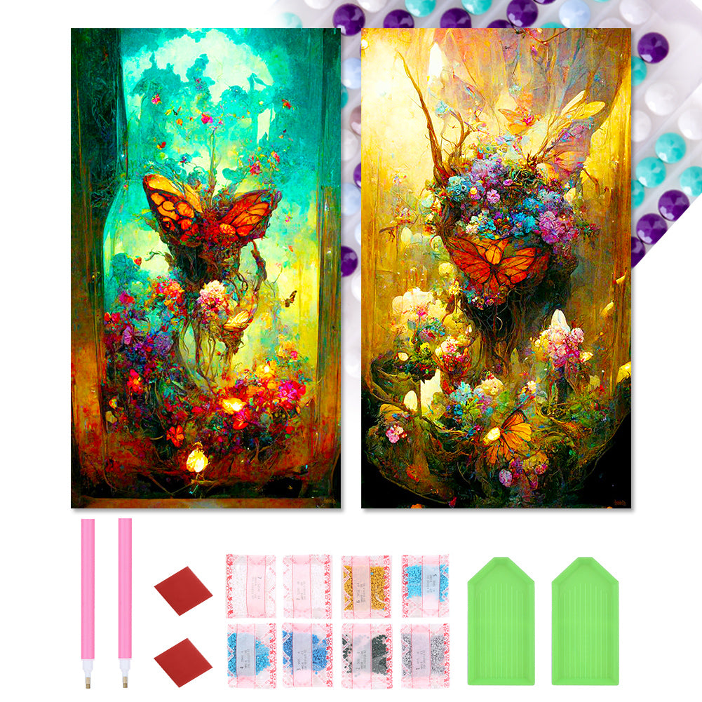 2pcs Diamond Painting Set - butterfly market area (40*70CM)