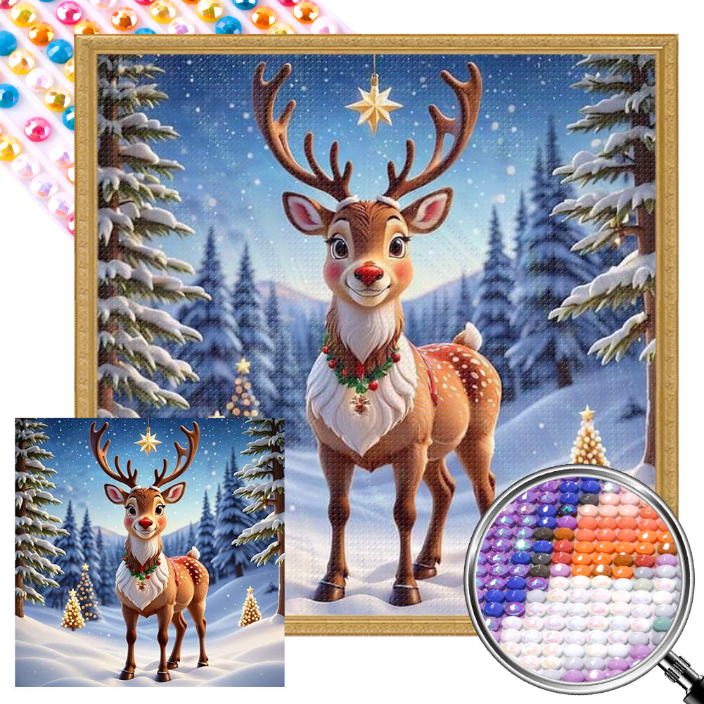 AB Diamond Painting - Full Round - Deer in the snow (40*40CM)