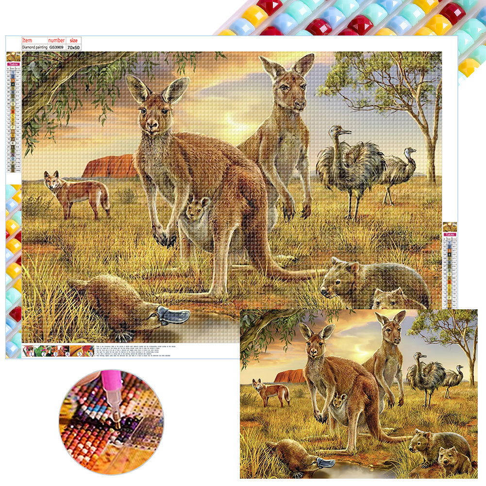 Diamond Painting - Full Square - kangaroo (70*50CM)