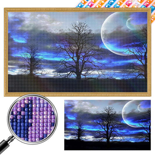AB Diamond Painting - Full Square - Forest scenery series under the moon (60*35CM)