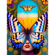 Load image into Gallery viewer, Diamond Painting - Full Round - butterfly lady (30*40CM)

