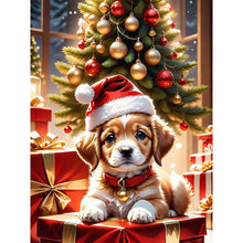 Load image into Gallery viewer, Diamond Painting - Full Round - Christmas puppy (30*40CM)
