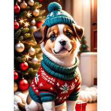 Load image into Gallery viewer, Diamond Painting - Full Round - Christmas puppy (30*40CM)
