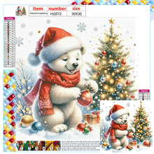 Load image into Gallery viewer, Diamond Painting - Full Square - Winter white bear and Christmas tree (30*30CM)
