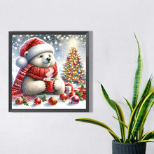 Load image into Gallery viewer, Diamond Painting - Full Square - White bear drinking hot drink in winter (30*30CM)
