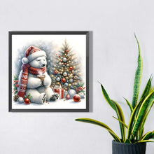 Load image into Gallery viewer, Diamond Painting - Full Square - Winter white bear waiting for time (30*30CM)
