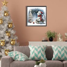 Load image into Gallery viewer, Diamond Painting - Full Square - Winter white bear looking at snowy night (30*30CM)
