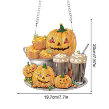 Load image into Gallery viewer, Acrylic Pumpkin Afternoon Tea Single-Sided DIY Diamond Painting Hanging Pendant
