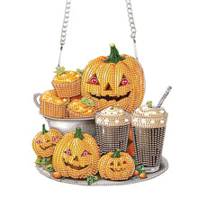 Load image into Gallery viewer, Acrylic Pumpkin Afternoon Tea Single-Sided DIY Diamond Painting Hanging Pendant
