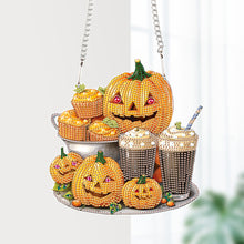Load image into Gallery viewer, Acrylic Pumpkin Afternoon Tea Single-Sided DIY Diamond Painting Hanging Pendant
