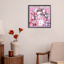 Load image into Gallery viewer, Diamond Painting - Full Round - pink snowman sled (30*30CM)
