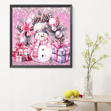 Load image into Gallery viewer, Diamond Painting - Full Round - pink snowman sled (30*30CM)
