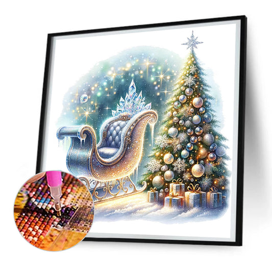 Diamond Painting - Full Round - Christmas tree sleigh (30*30CM)