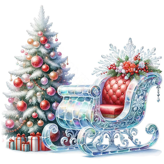 Diamond Painting - Full Round - Sleigh Christmas tree (30*30CM)