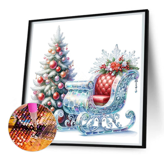 Diamond Painting - Full Round - Sleigh Christmas tree (30*30CM)