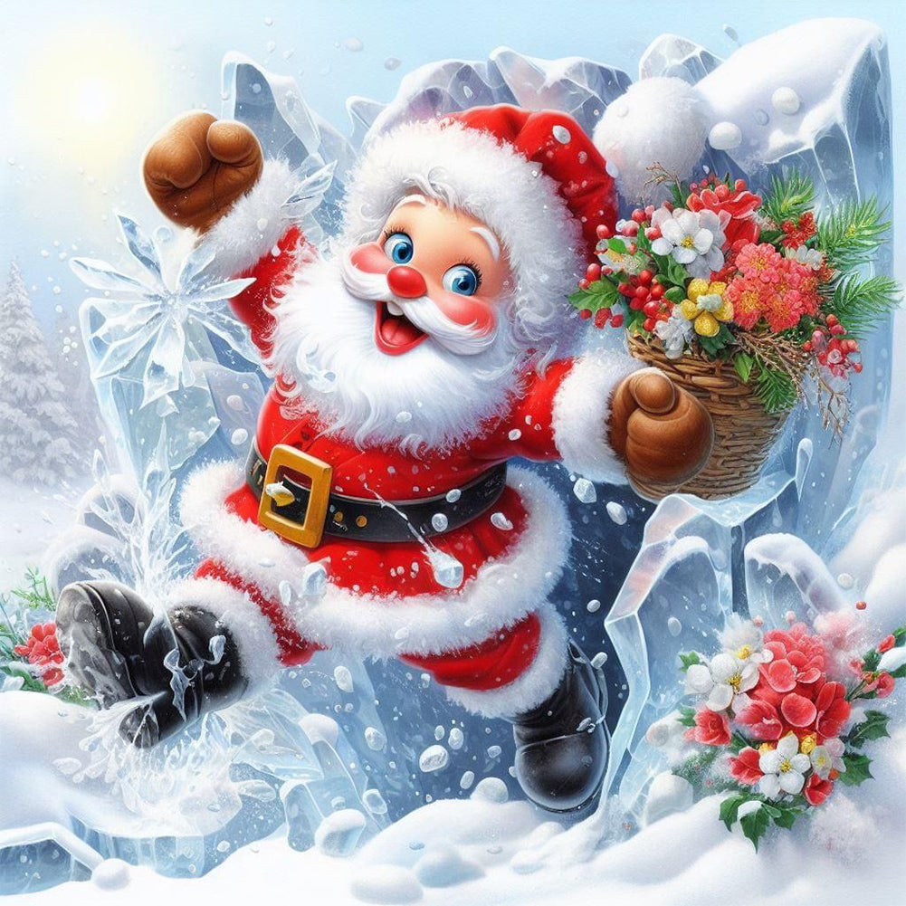Diamond Painting - Full Round - broken wall santa (30*30CM)